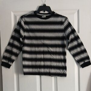 Old Navy Black and Gray Striped Long Sleeve Top